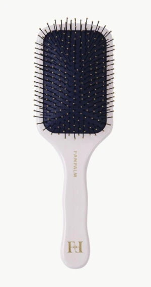 Fan Palm Hairbrush Wet + Curly Glossy White Medium