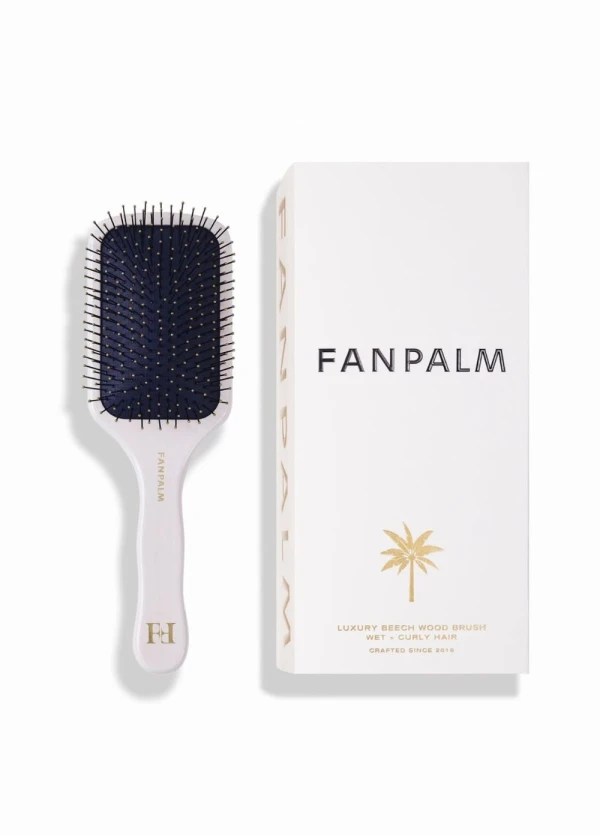 Fan Palm Hairbrush Wet + Curly Glossy White Medium - Foto 2